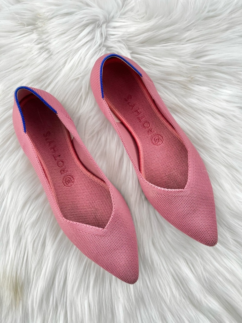 ROTHYS Pink To The Point Flats Spring Summer sz. 9